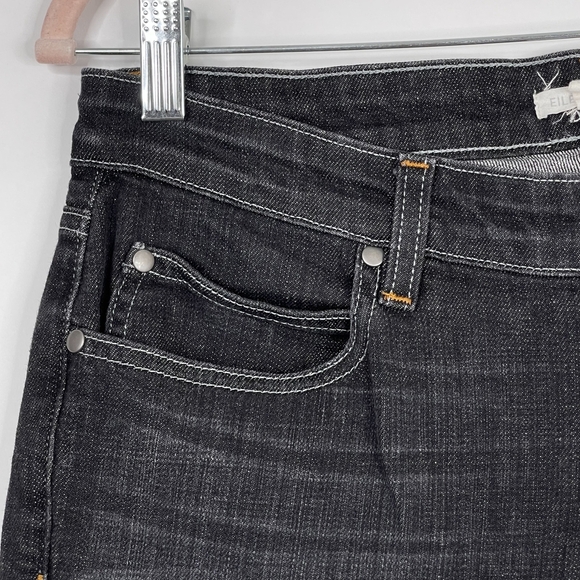2/$30 Eileen Fisher Organic Denim Skinny Jeans 4 Rinsed Black Mid Rise #6653 - Picture 5 of 15